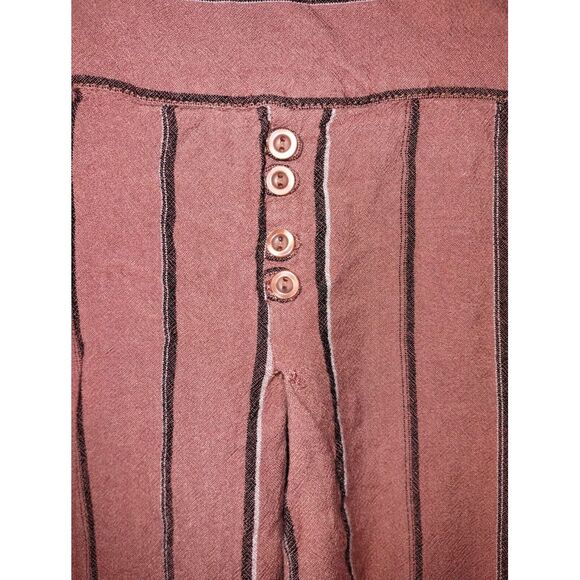 Roxy Concrete Street Shirt Womens Size 10 Long Sleeve Button-Up Rust/White - Picture 4 of 9